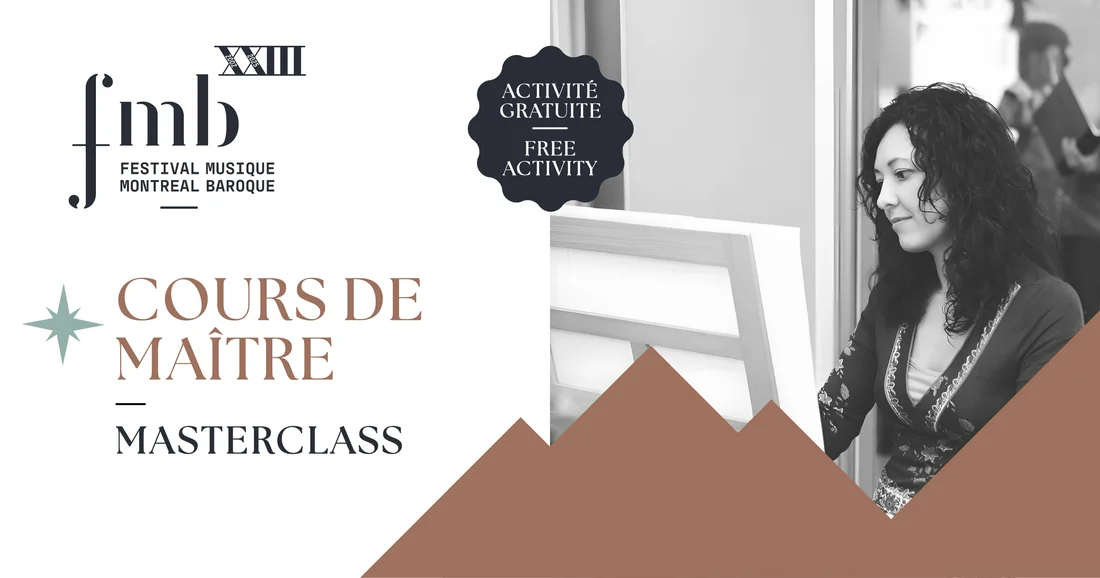 The Festival's logo, the title of the concert, and a photo of Marian Rosa Montagut at the harpsichord